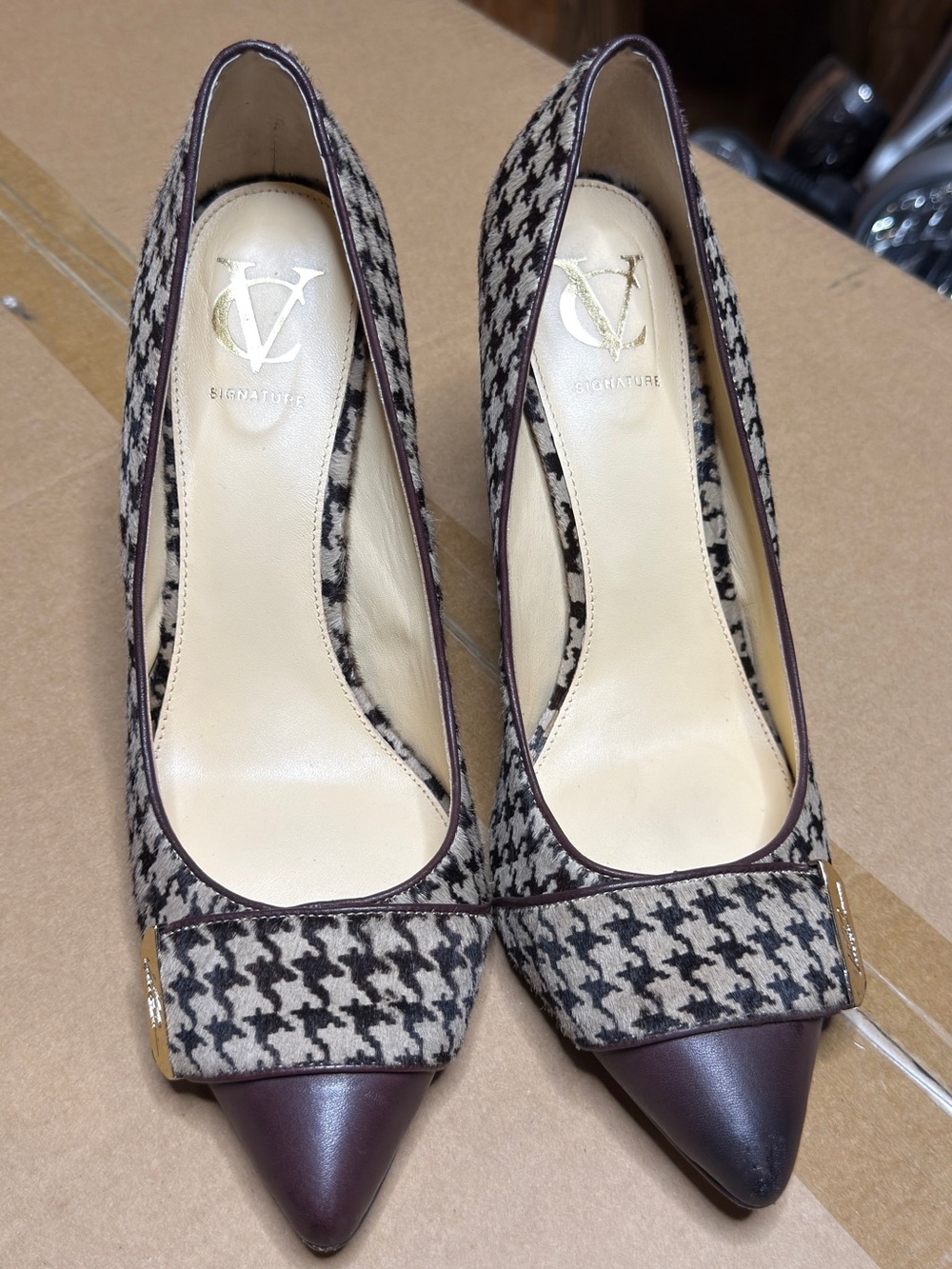 VC Signature Vince Camuto Prospera Houndstooth Pumps Size 10
